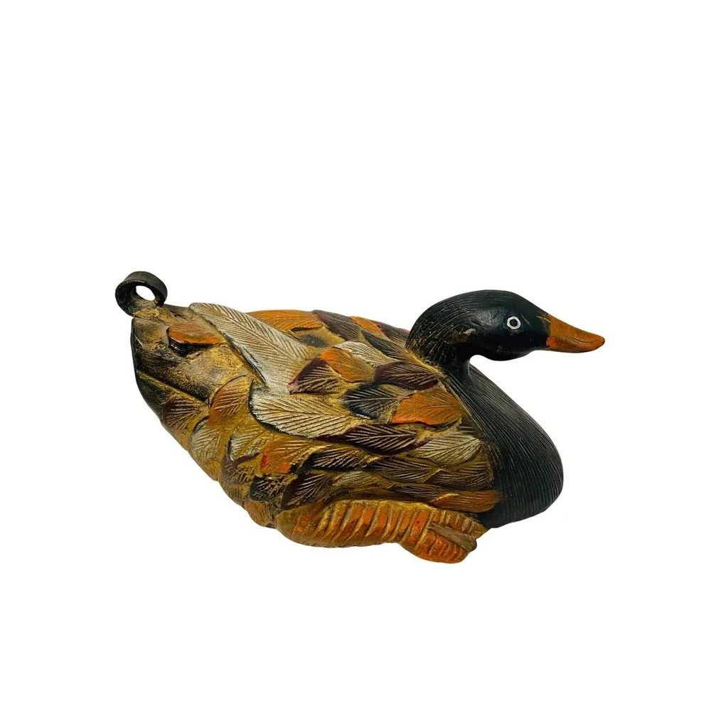 Unbranded Wooden Duck Decoy Hand Carved Painted Bird Figurine 11
